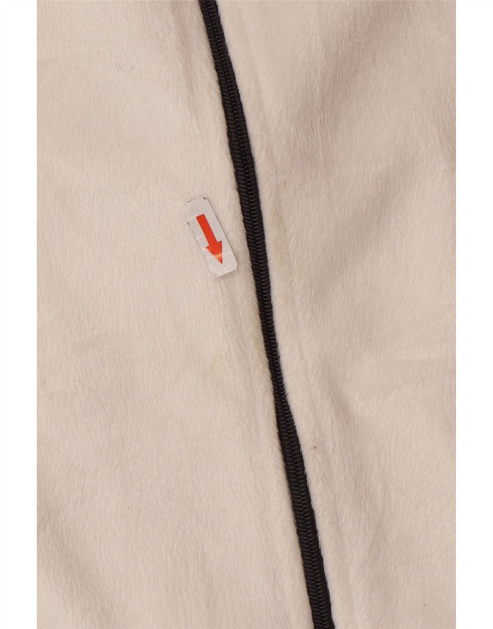 Jaqueta de lã feminina Fila UK 16 grande poliéster colorblock branco