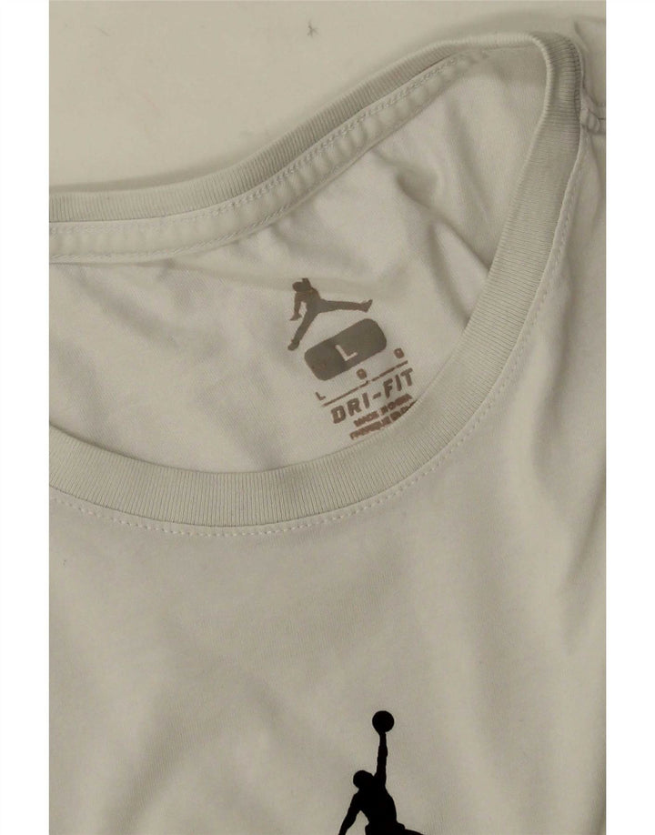 Camiseta masculina Jordan Dri Fit grande branca