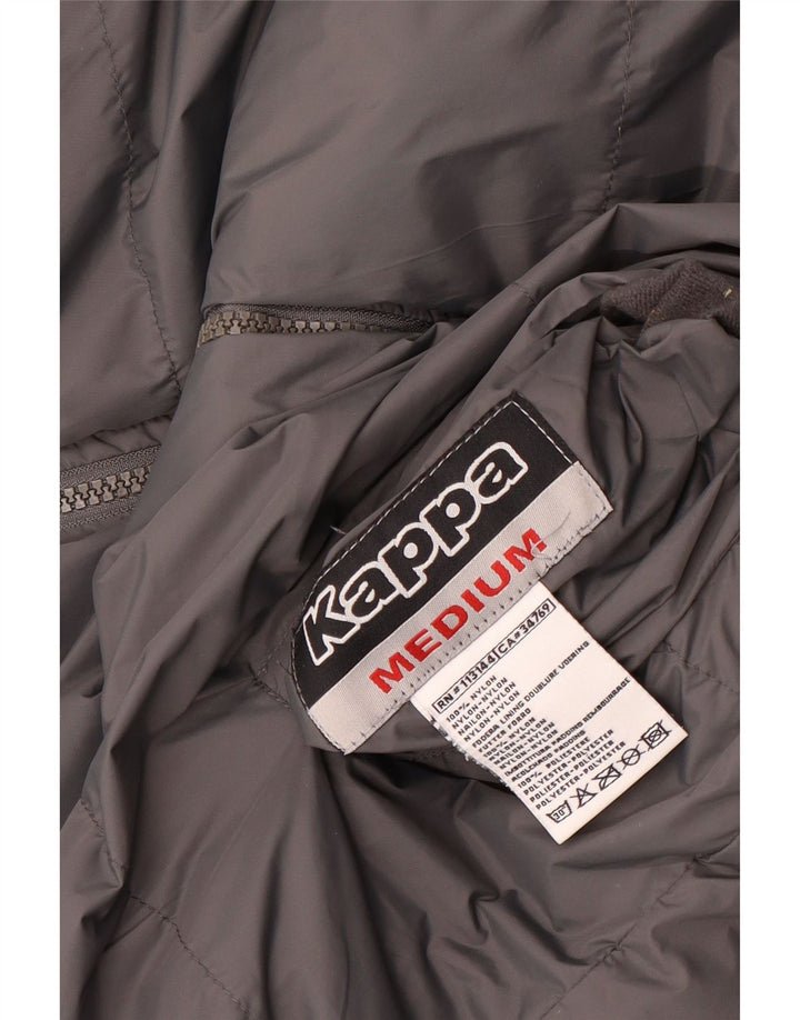 Jaqueta acolchoada reversível com capuz feminino Kappa UK 14 cinza médio nylon