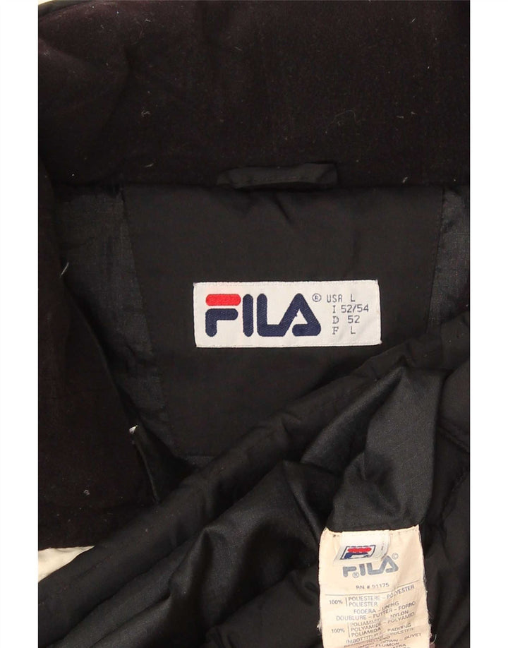 Fila Colete Acolchoado Masculino UK 40 Grande Poliéster Preto
