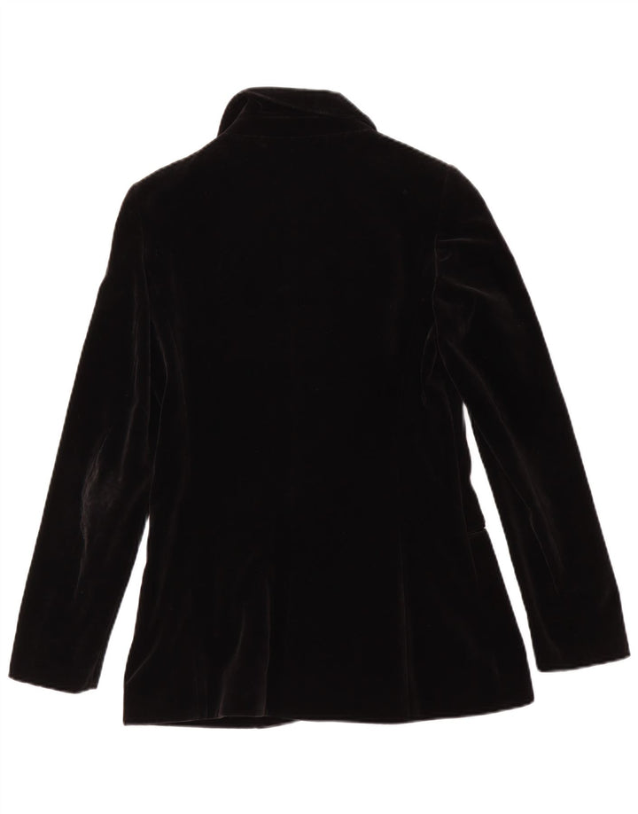 Jaqueta blazer de veludo feminina vintage com 5 botões IT 42 algodão preto médio