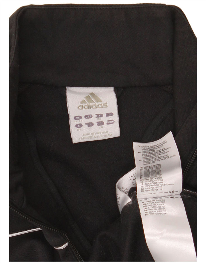Adidas Mens Zip Neck Moletom Jumper Reino Unido 42/44 Grande Poliéster Preto