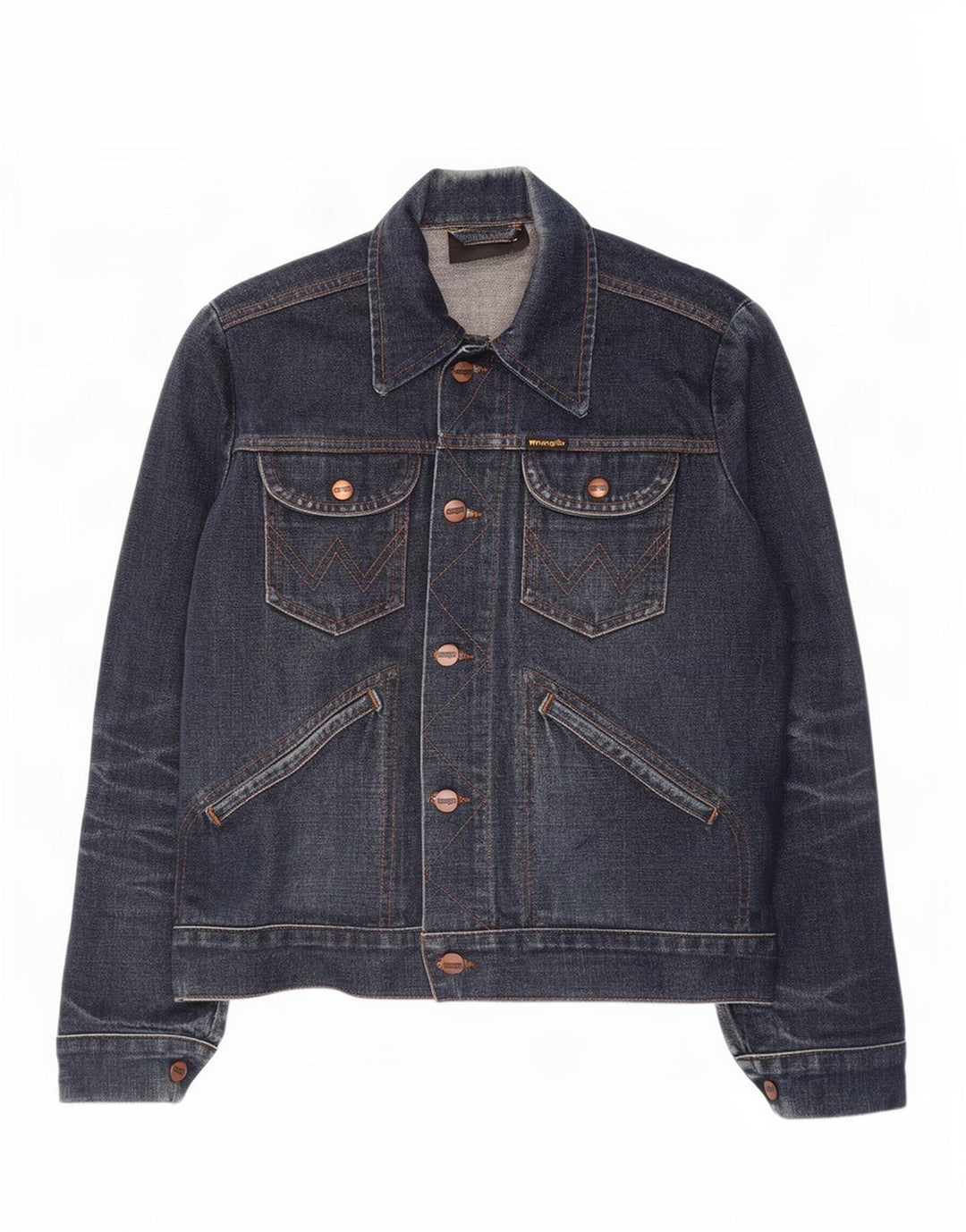 Jaqueta jeans masculina Wrangler UK 38 azul marinho médio