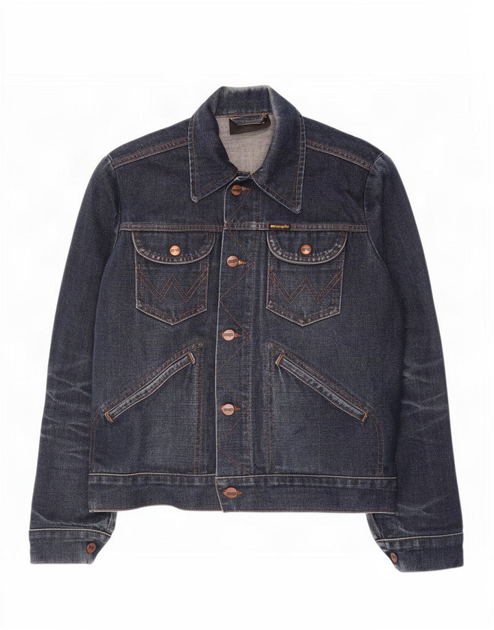 Jaqueta jeans masculina Wrangler UK 38 azul marinho médio