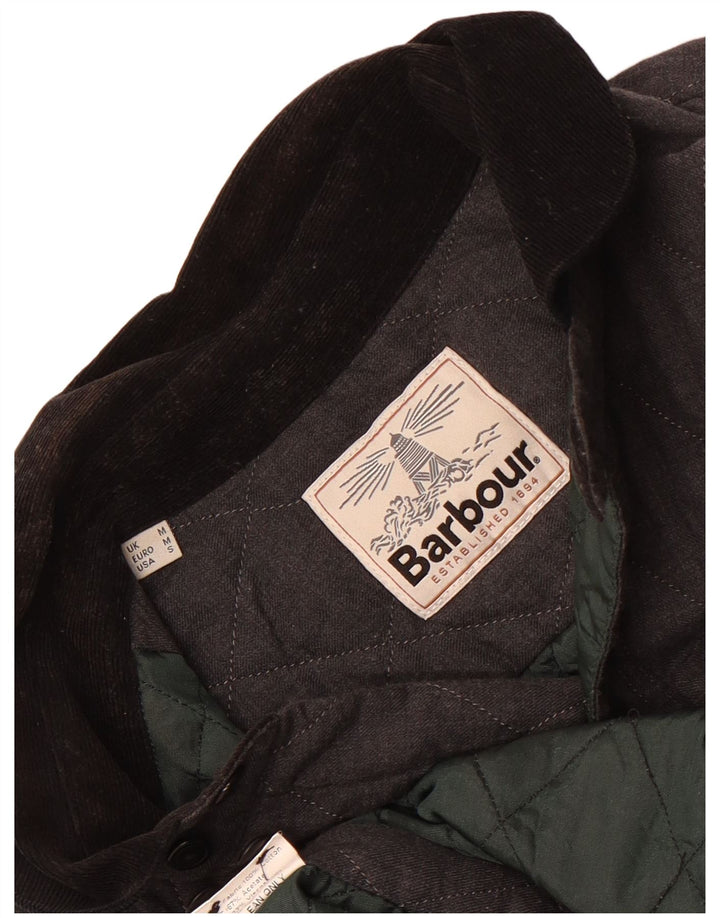 Jaqueta acolchoada masculina Barbour UK 38 algodão cinza médio