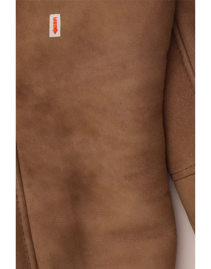 Jaqueta masculina VINTAGE Shearling IT 50 grande marrom shearling