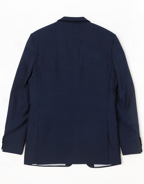 Jaqueta blazer masculina de 2 botões French Connection Reino Unido 40 grande lã azul marinho