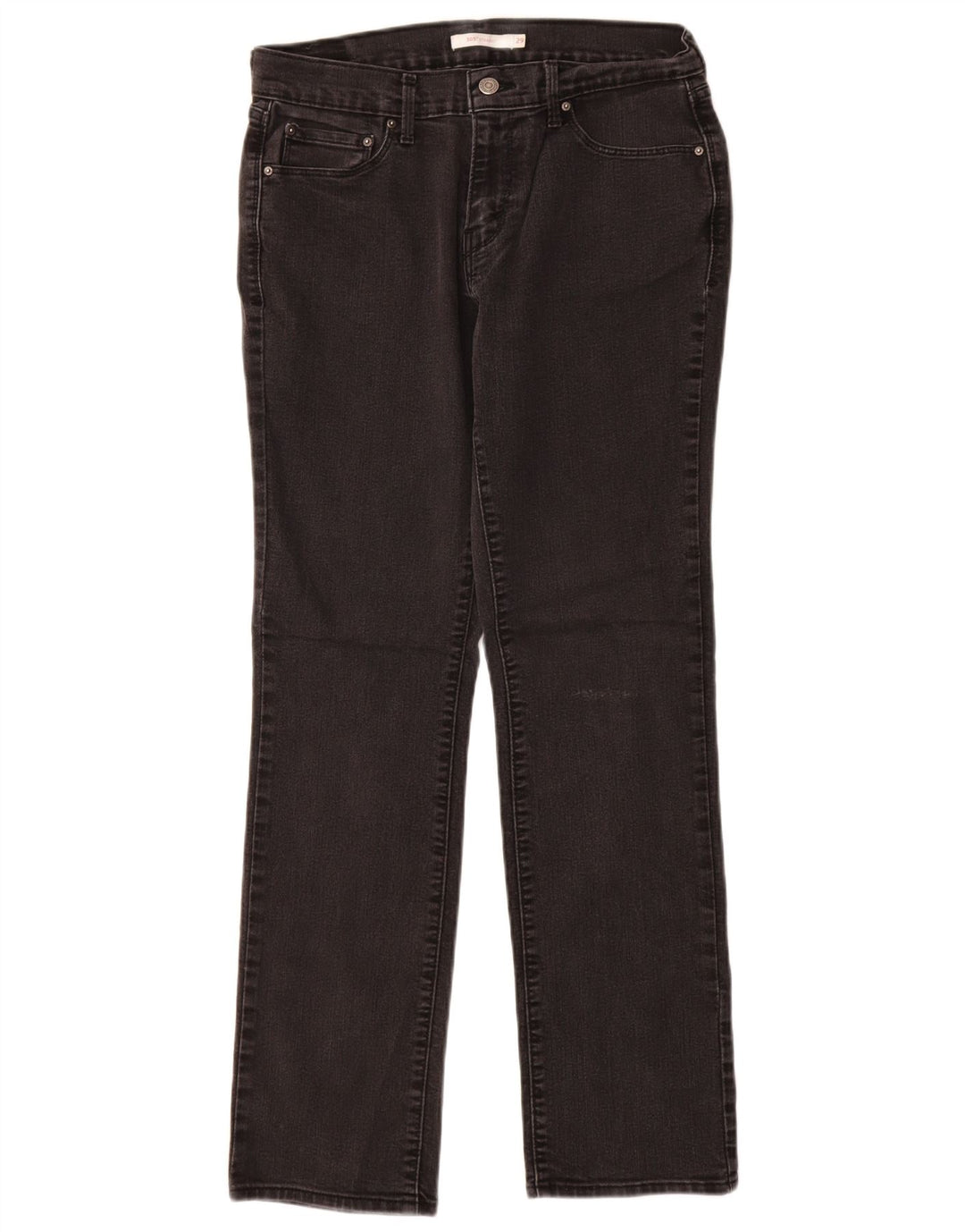 LEVI'S Jeans feminino 505 Straight US 8 médio W29 L30 algodão preto