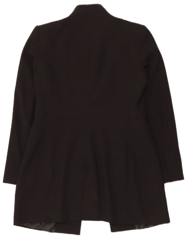 Zara Womens Longline Blazer Jacket UK 16 Grande Poliéster Preto