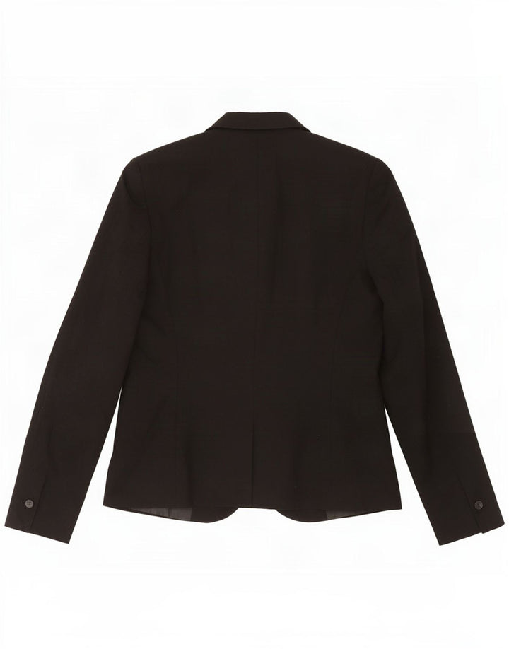 Jaqueta blazer feminina Zara com 1 botão EU 38 poliéster preto pequeno