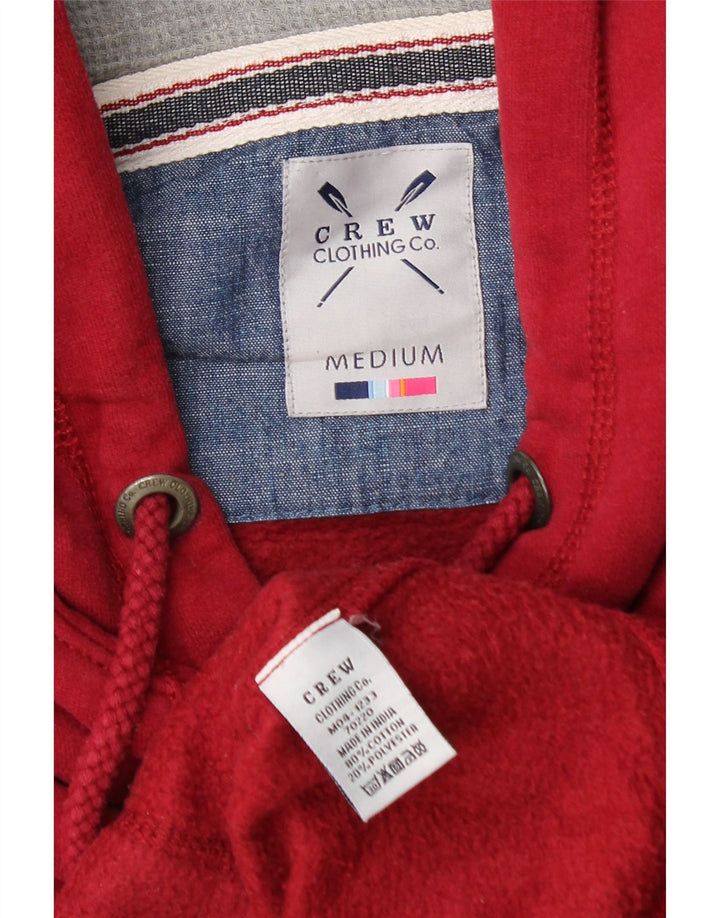 Crew Clothing Mens Hoodie Jumper Médio Algodão Vermelho