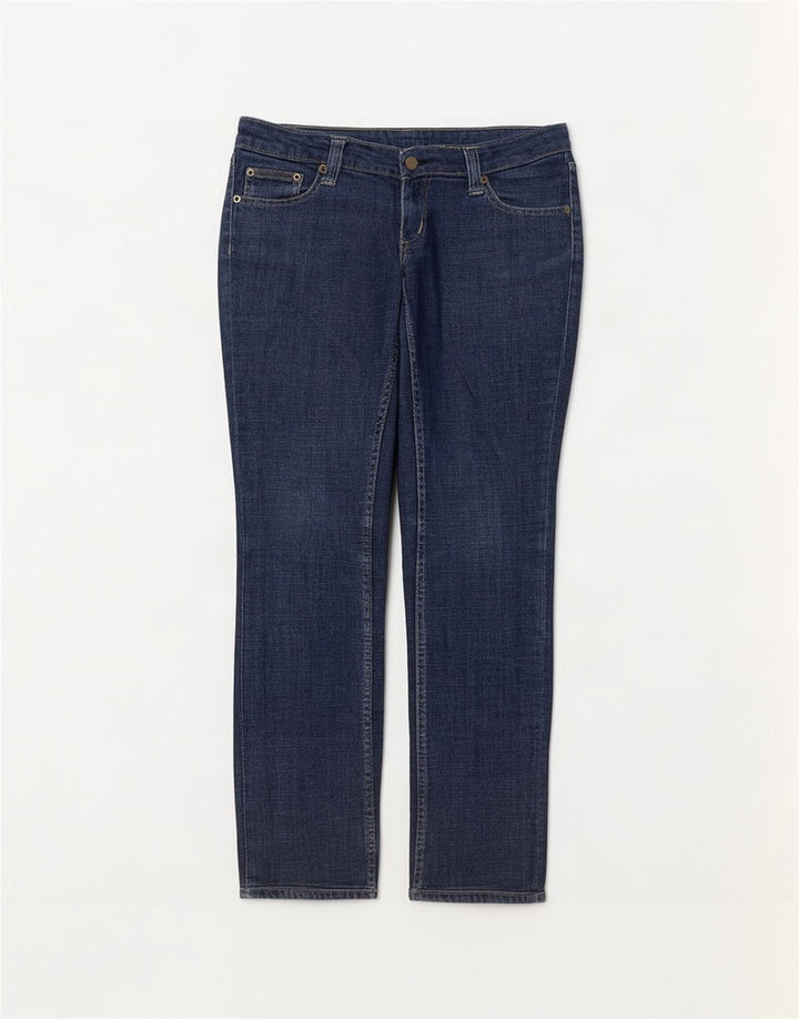 Lee Womens Norma Slim Straight Jeans W29 L28 Azul Marinho Algodão