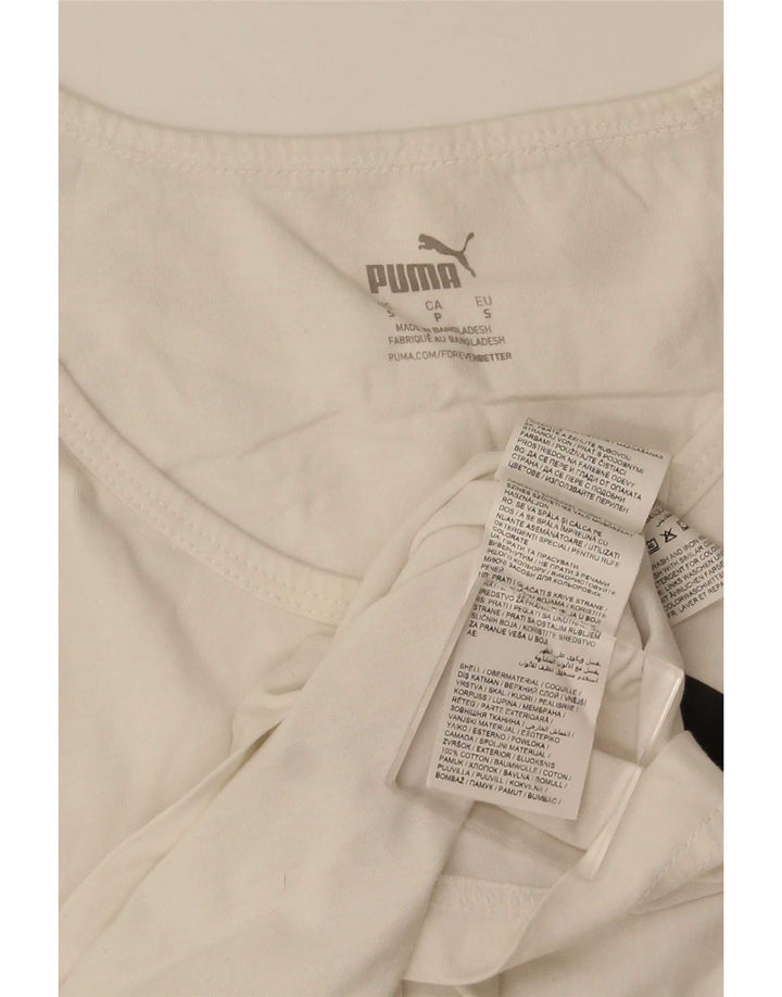 Puma Mens Graphic Vest Top Pequeno Algodão Branco