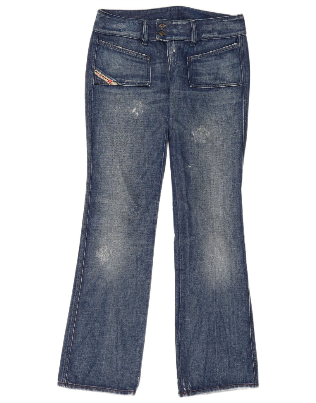 Jeans feminino Diesel Bootcut desgastado W29 L33 azul algodão