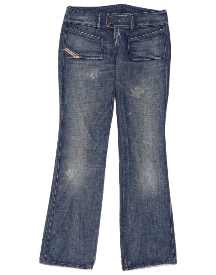 Jeans feminino Diesel Bootcut desgastado W29 L33 azul algodão