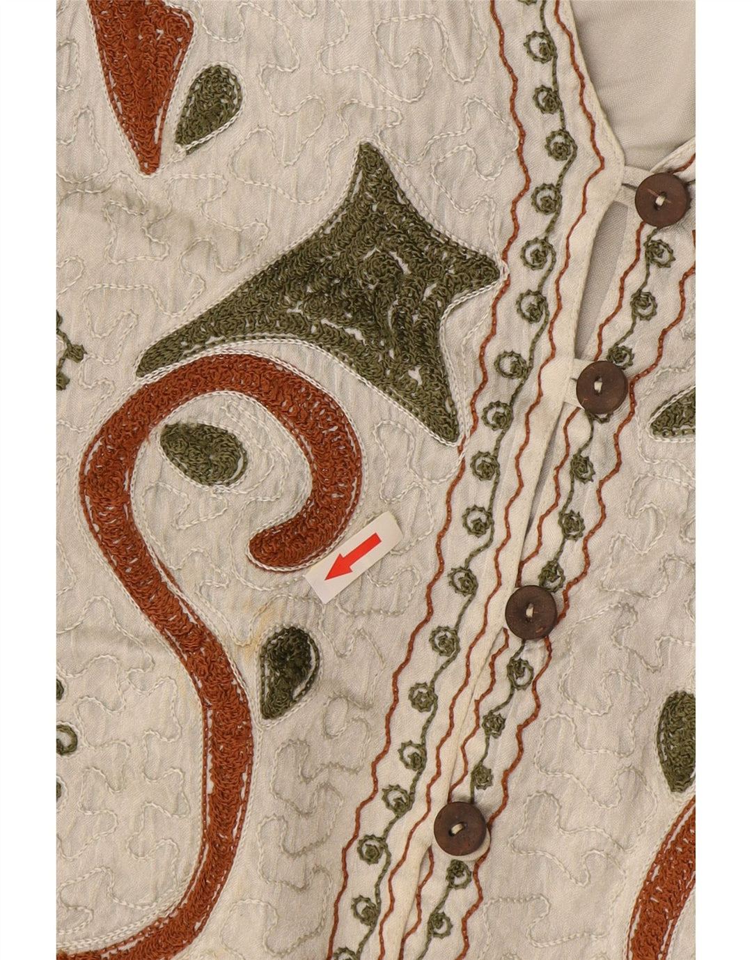 Colete feminino vintage com padrão abstrato tamanho único rayon branco