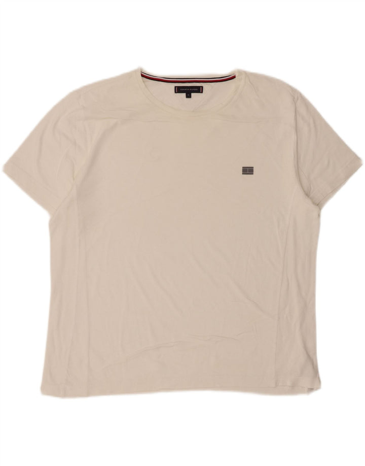 TOMMY HILFIGER Mens T-Shirt Top XL White Cotton Vintage Tommy Hilfiger and Second-Hand Tommy Hilfiger from Messina Hembry 