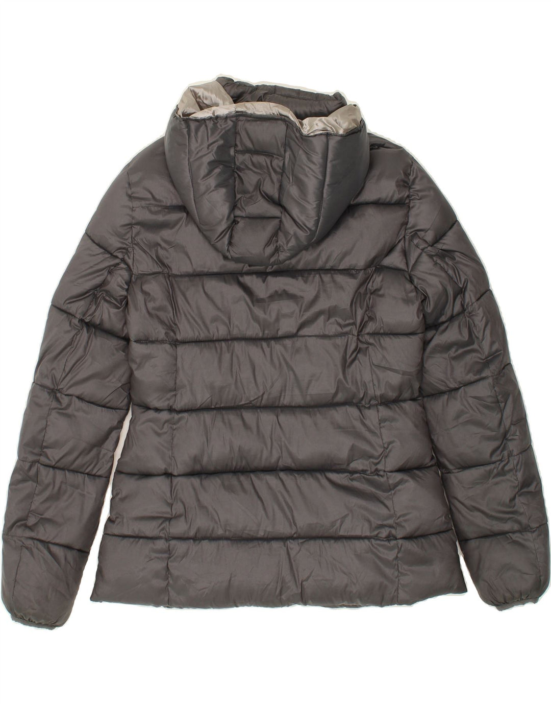 ELLESSE Womens Hooded Padded Jacket UK 16 Large Grey Polyester Vintage Ellesse and Second-Hand Ellesse from Messina Hembry 