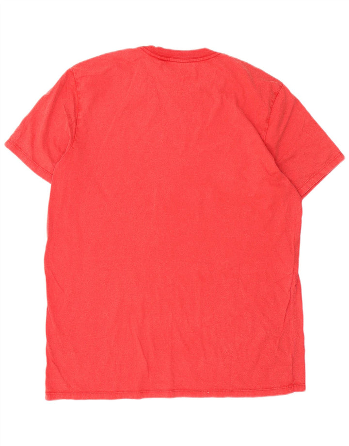 Camiseta masculina Guess com estampa gráfica grande de algodão vermelho