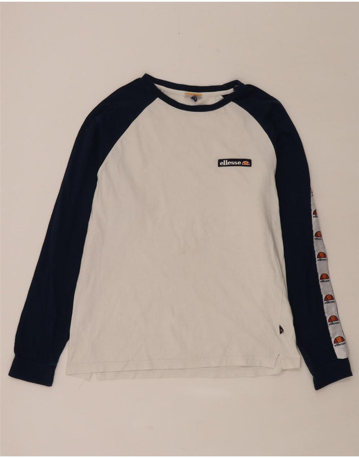 Top gráfico masculino ELLESSE manga comprida médio branco algodão colorblock