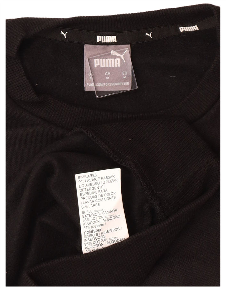 PUMA moletom gráfico masculino jumper médio preto colorblock algodão
