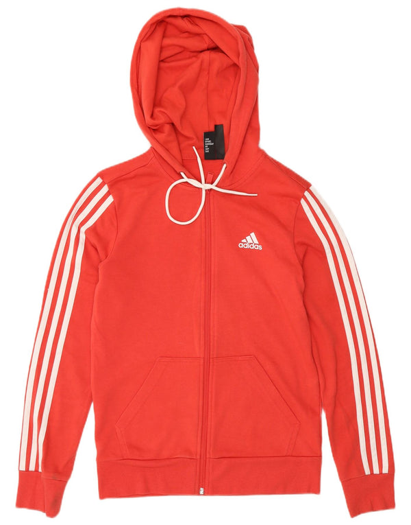Adidas Womens Zip Hoodie Sweater UK 4/6 XS Vermelho Algodão