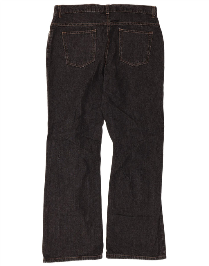 Calça jeans feminina Marks & Spencer Bootcut Reino Unido 16 grande W34 L30 algodão preto