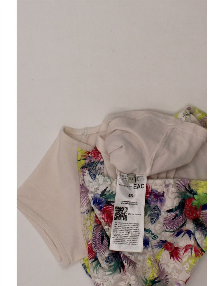 GUESS Girls T-Shirt Top 4-5 Years White Floral Cotton Vintage Guess and Second-Hand Guess from Messina Hembry 