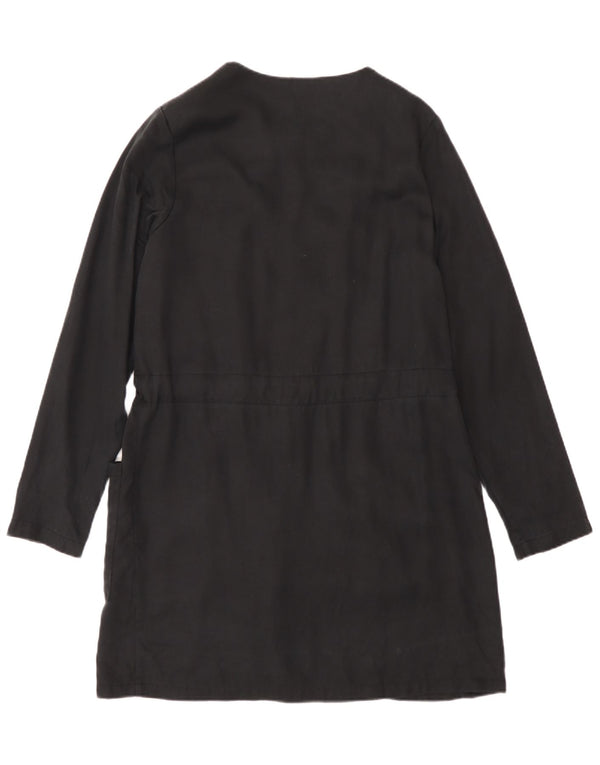Zara Jaqueta Blazer Feminina Com Zíper Completo Reino Unido 6 XS Preto Lyocell