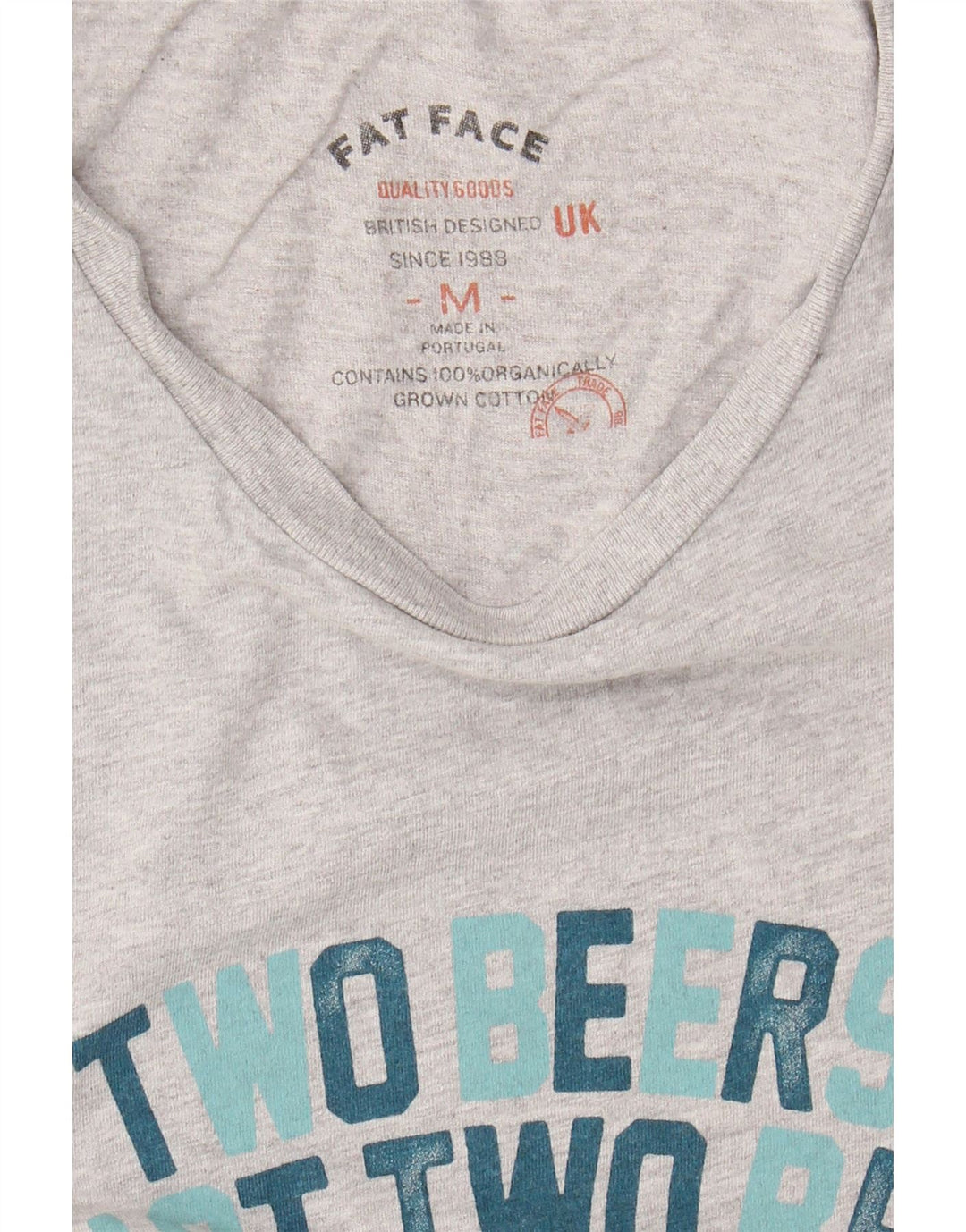 FAT FACE Mens Graphic T-Shirt Top Medium Grey Cotton Vintage Fat Face and Second-Hand Fat Face from Messina Hembry 
