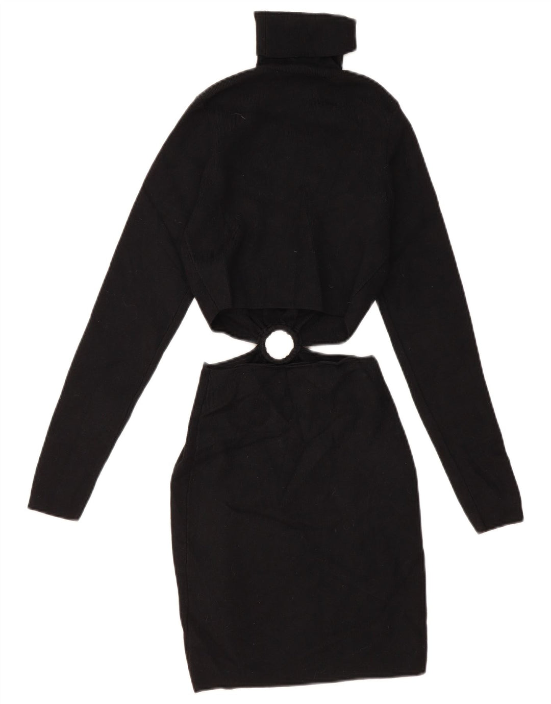 Zara Vestido feminino recortado Reino Unido 8 pequeno preto