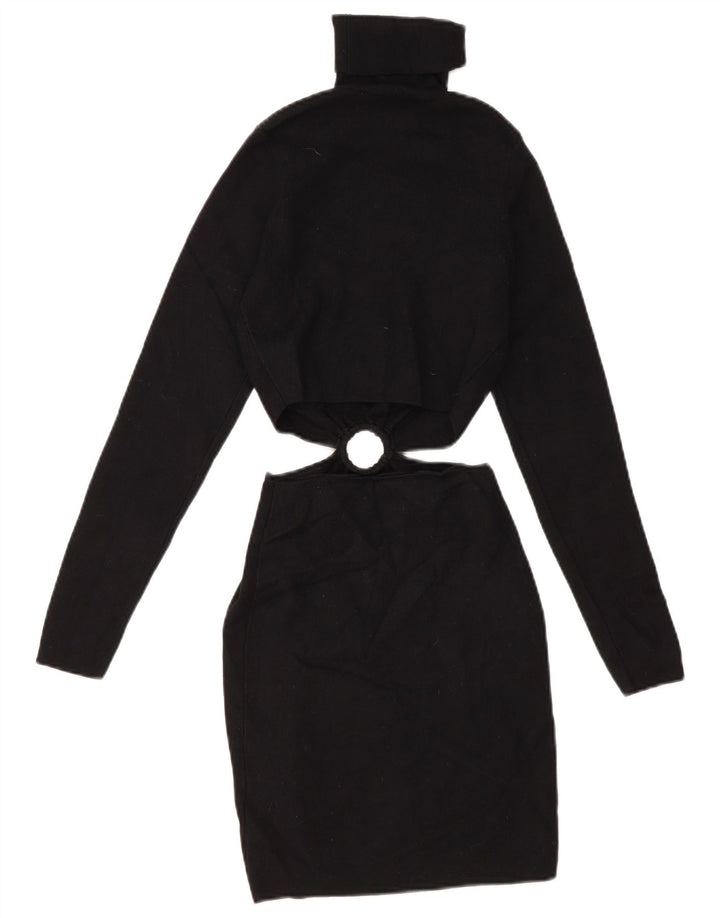 Zara Vestido feminino recortado Reino Unido 8 pequeno preto