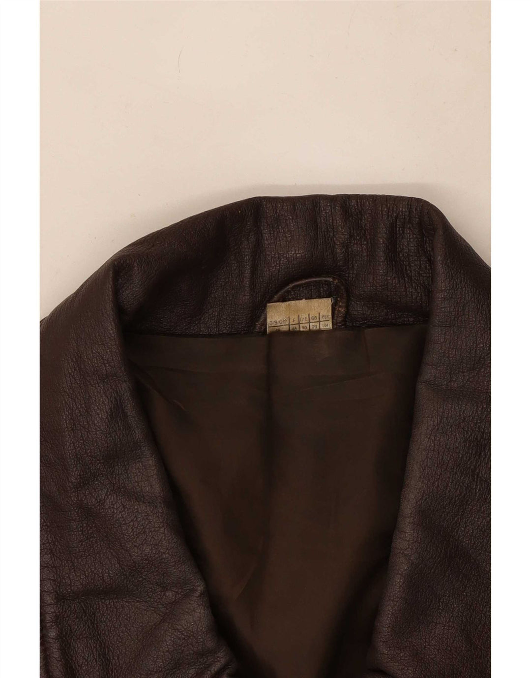 Jaqueta de couro feminina vintage UK 20 2XL marrom