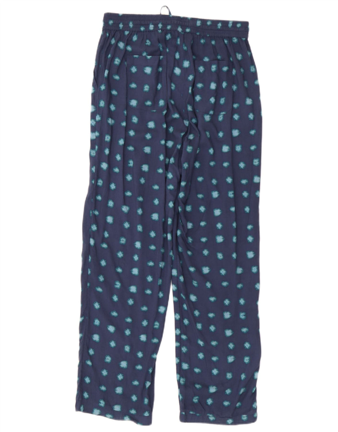 Calça feminina com padrão abstrato Fat Face UK 10 pequena W30 L27 azul