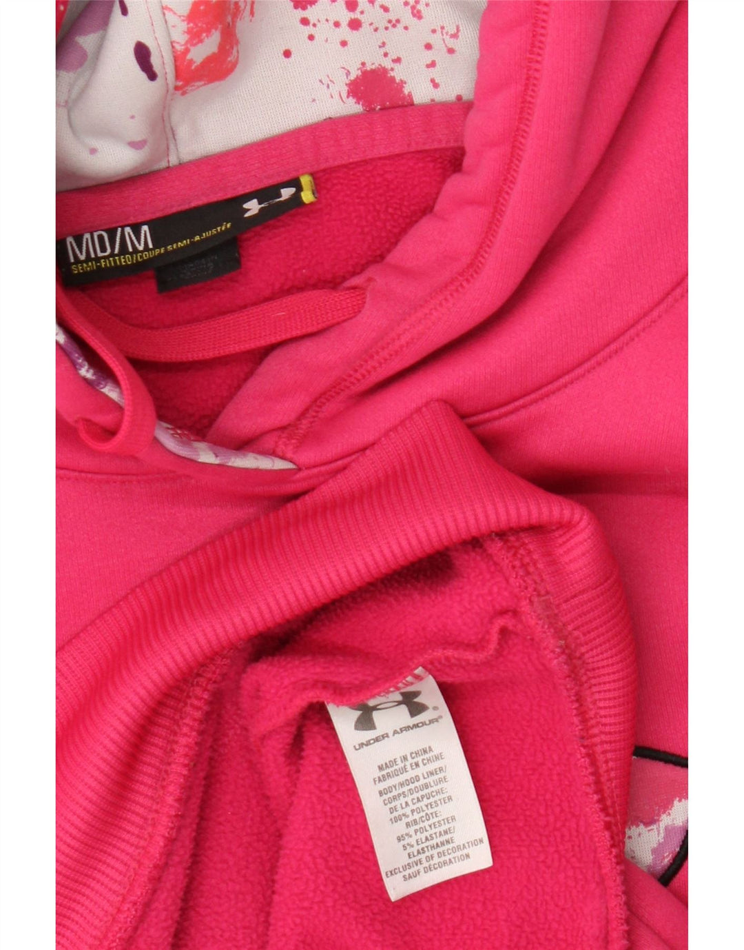 Under Armour feminino gráfico moletom com capuz Reino Unido 14 poliéster rosa médio