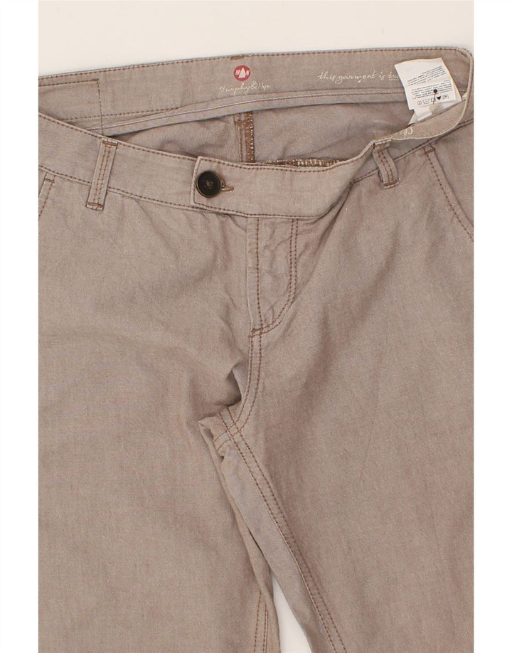 MURPHY & NYE Womens Crop Chino Trousers W29 L26 Grey Cotton Vintage Murphy & Nye and Second-Hand Murphy & Nye from Messina Hembry 