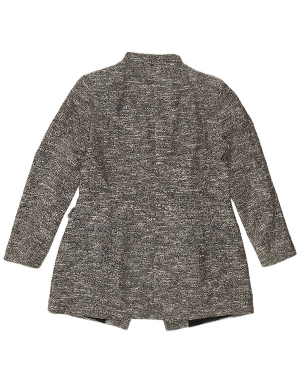 Zara Womens Overcoat UK 18 XL Grey Flecked Cotton