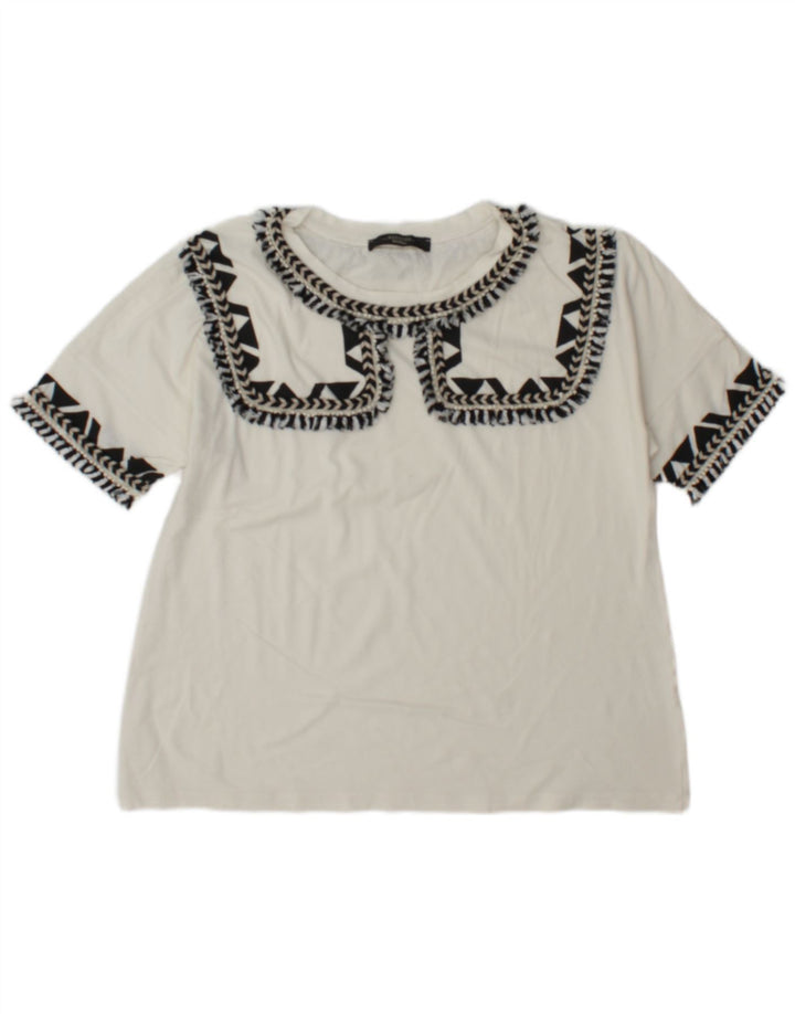 Camiseta feminina Max Mara Top UK 12 Médio Branco