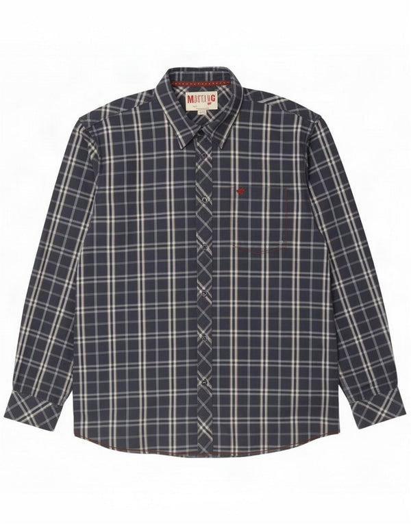 Camisa masculina Mustang 2XL algodão xadrez azul