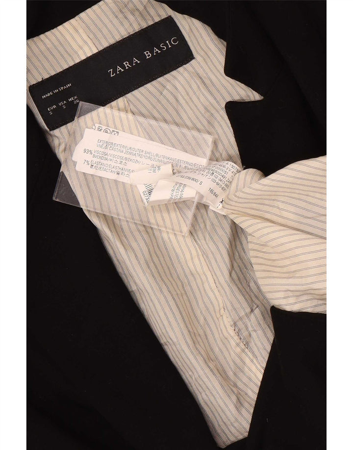 Jaqueta blazer feminina Zara com 1 botão Reino Unido 10 pequena viscose preta