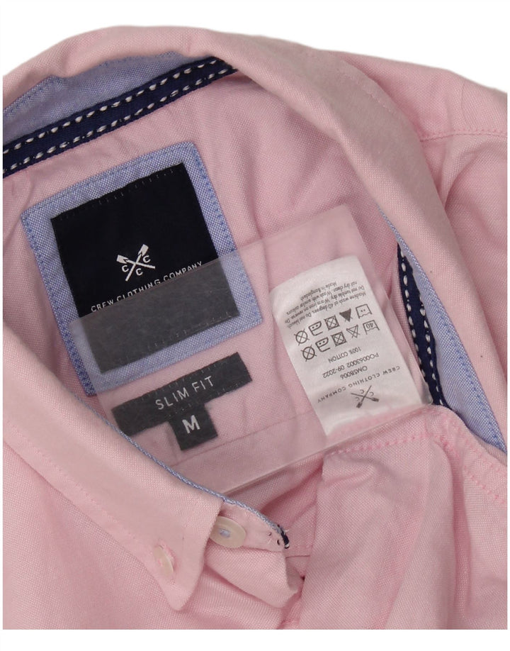 CREW CLOTHING Camisa masculina slim fit médio algodão rosa
