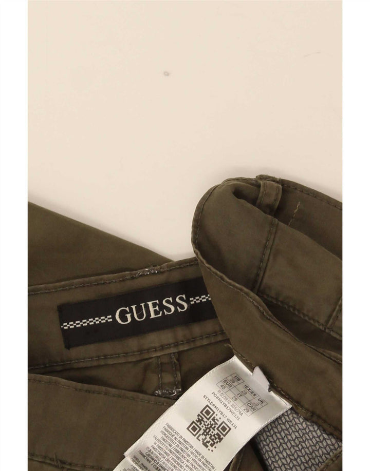 Guess Mens Joggers Cargo Calças W29 L29 Algodão Cáqui