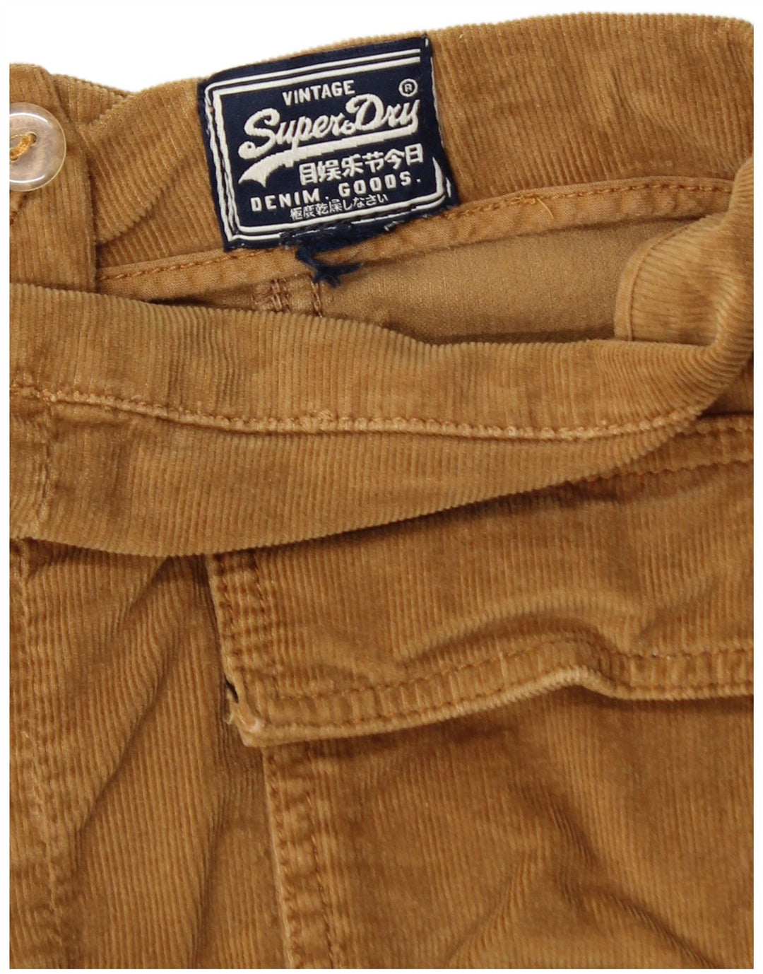 Mini saia de veludo Superdry feminina W26 pequena bege