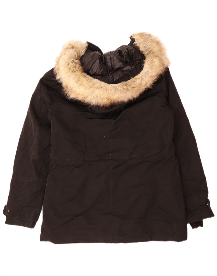 Jaqueta Parka Oversized com Capuz Zara Mulher Reino Unido 6 XS Poliéster Preto