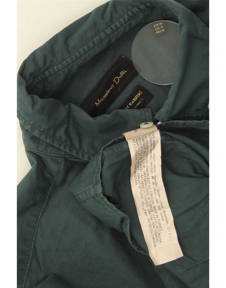 Camisa masculina Massimo Dutti de algodão verde médio