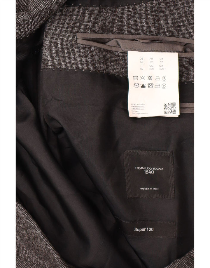 Jaqueta Blazer Masculina Slim de 2 Botões Hugo Boss IT 52 XL Lã Virgem Cinza