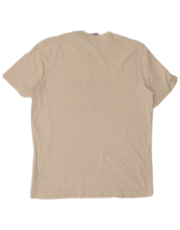 ADIDAS Mens Graphic T-Shirt Top Médio Algodão Branco