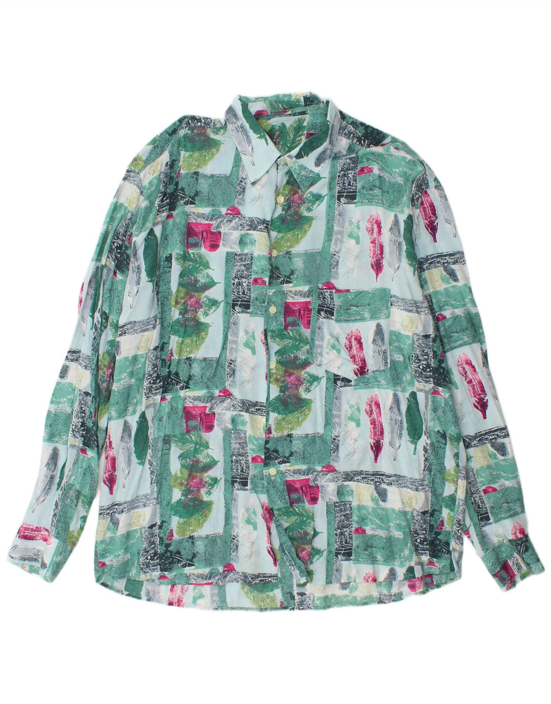 Camisa masculina VINTAGE XL verde patchwork