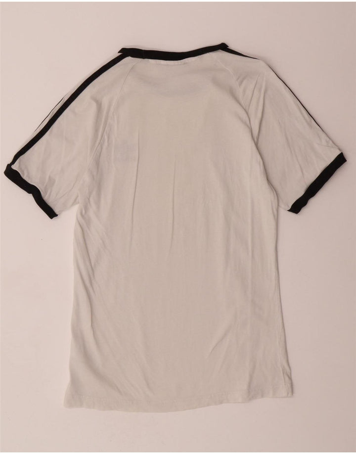 ADIDAS Mens T-Shirt Top Pequeno Algodão Branco