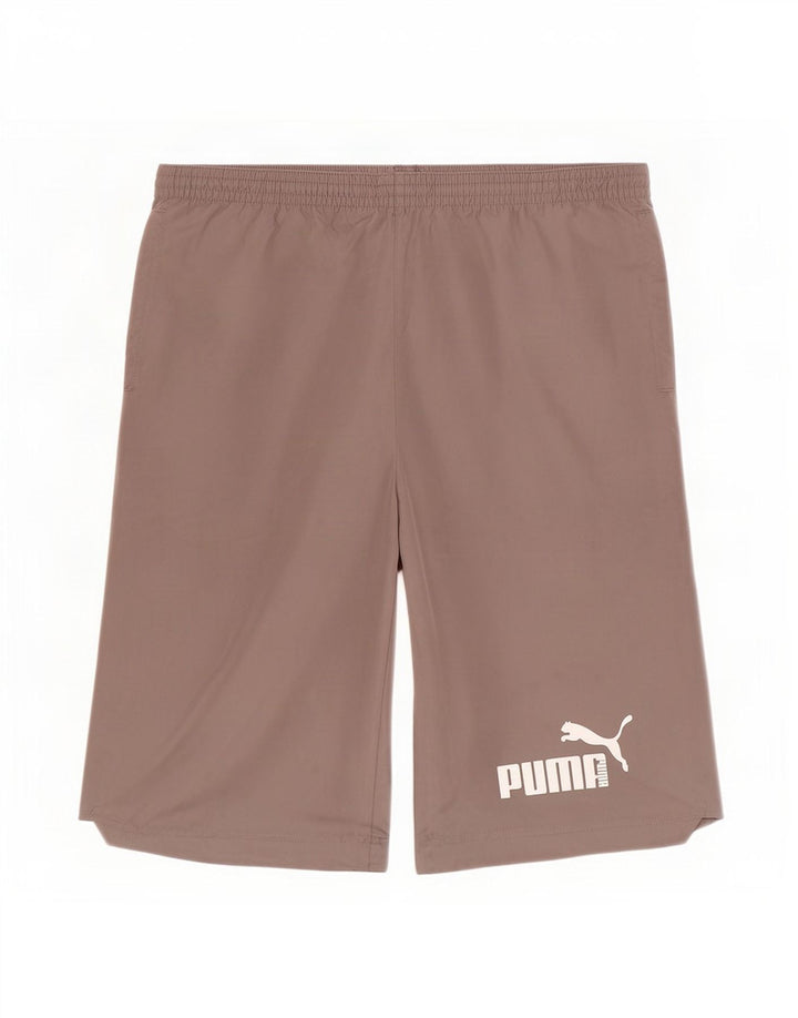 Shorts esportivos masculinos Puma Graphic Bermuda cinza médio poliéster